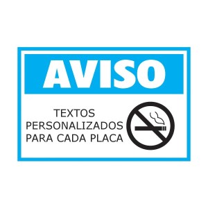 Placa de Aviso, cor azul com pictograma