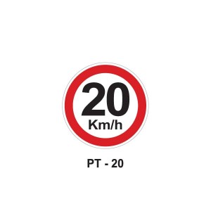 Velocidade máxima permitida - 20km/h