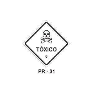 Placa de Sinalização de risco Tóxico 6