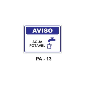 Placa de Aviso - Água Potável