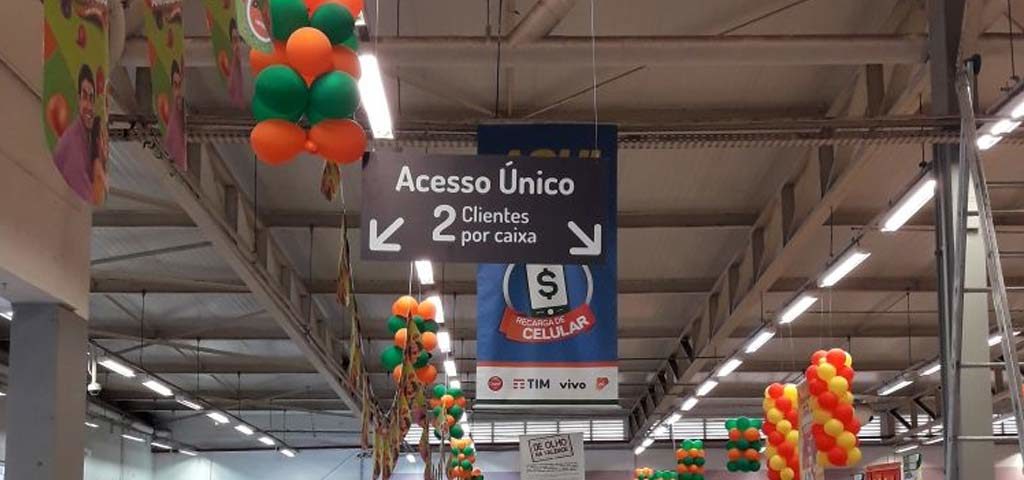 Sinalização Interna de supermercado