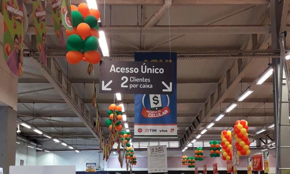 Sinalização Interna de supermercado